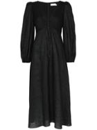 Zimmermann Wayfarer Ring Detail Long Sleeve Dress - Black