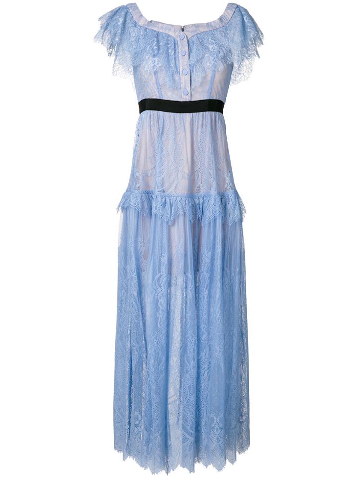 Self-portrait Mid-length Lace Dress - Blue