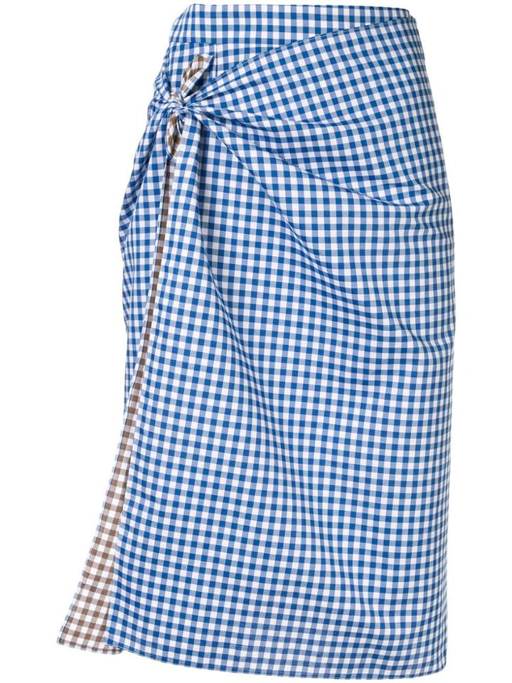 Ports 1961 Gingham Print Skirt - Blue
