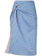 Ports 1961 Gingham Print Skirt - Blue
