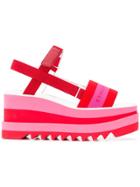 Stella Mccartney Wedge Logo Sandals - Red