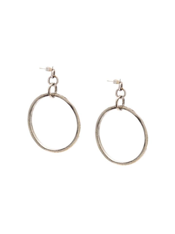 Henson Carved Hoop Earrings, Women's, Metallic
