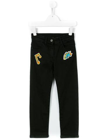 10x10 An Italian Theory Kids - Unicorn Patch Jeans - Kids - Cotton/spandex/elastane - 4 Yrs, Black