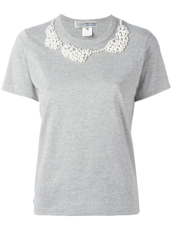 Comme Des Garçons Comme Des Garçons Pearled Trim T-shirt - Grey