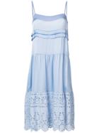 Semicouture Embroidered Flounce Dress - Blue