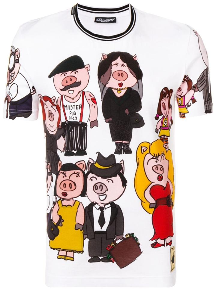 Dolce & Gabbana Family Pig T-shirt - White