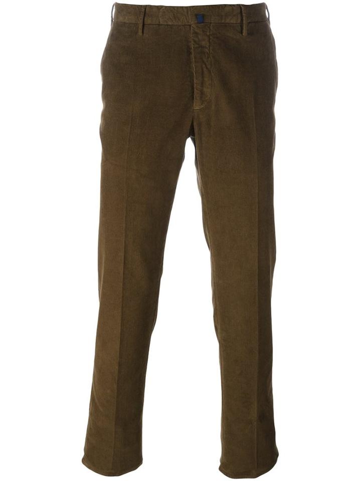 Incotex Corduroy Trousers, Men's, Size: 50, Brown, Cotton/spandex/elastane