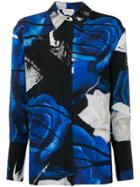 Alexander Mcqueen Graphic Rose-print Shirt - Blue
