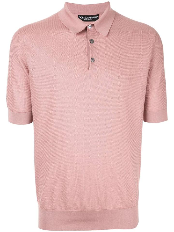 Dolce & Gabbana Henley Polo Shirt - Pink