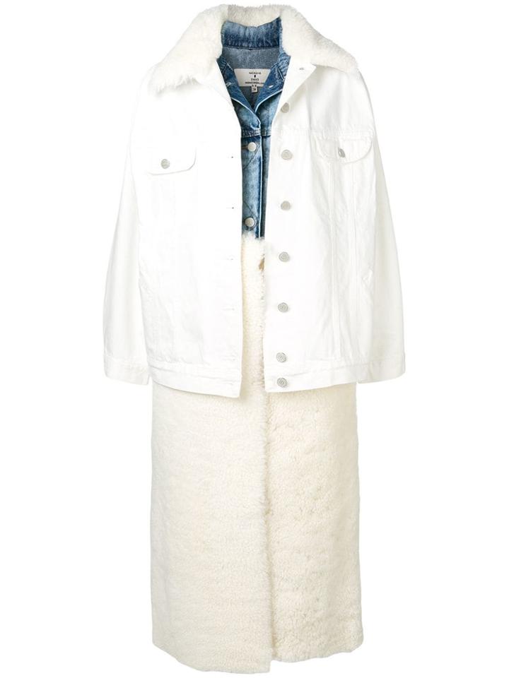 Natasha Zinko Layered Denim Jacket Gilet Coat - White