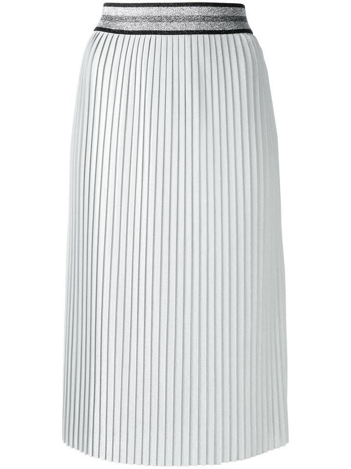 Isabelle Blanche - Pleated Midi Skirt - Women - Polyester - M, Women's, Grey, Polyester