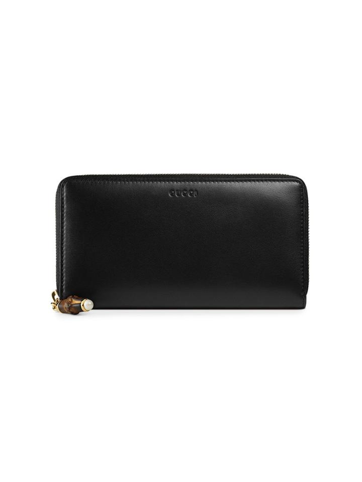 Gucci Gucci Nymphaea Zip Around Wallet - Black