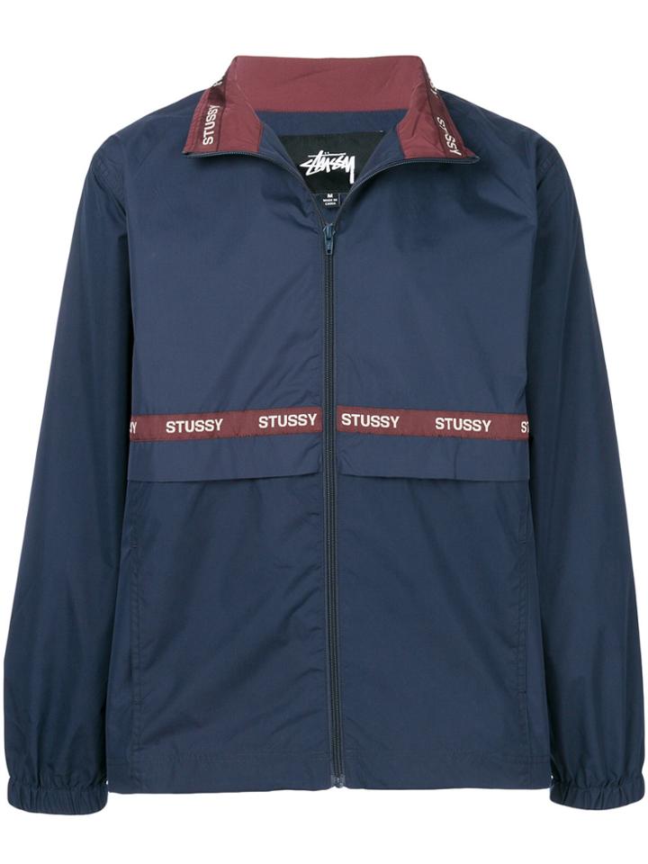 Stussy Zipped Logo Parka - Blue