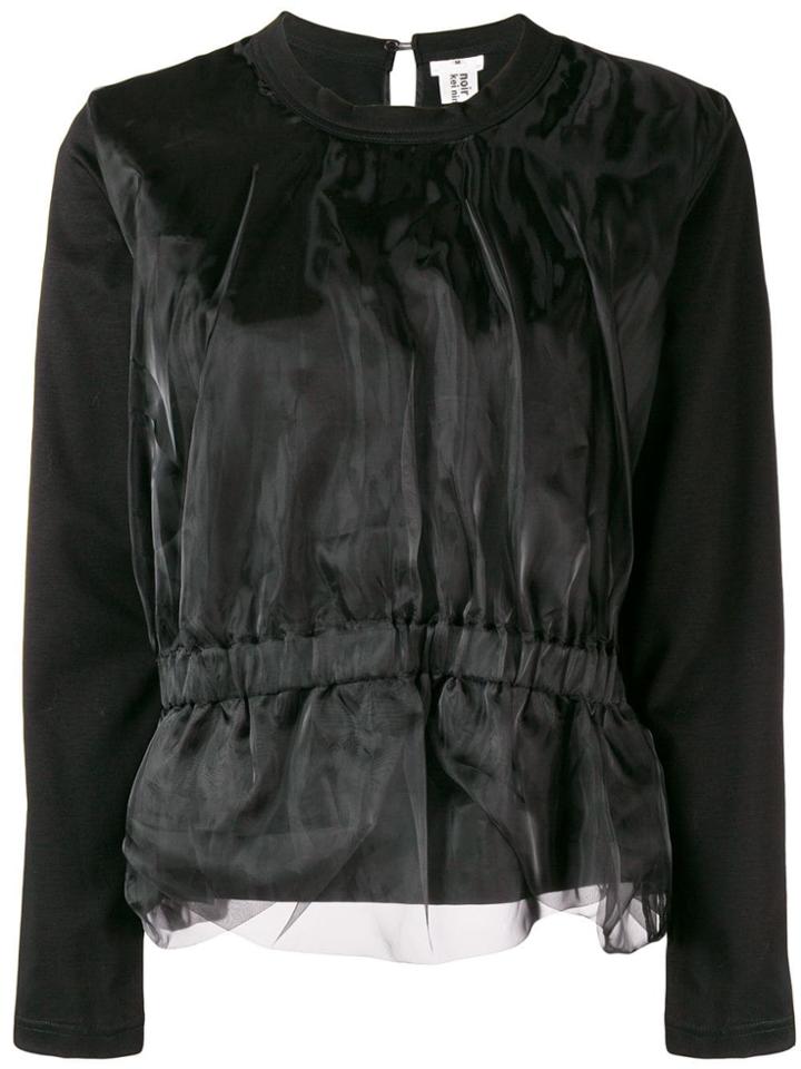 Comme Des Garçons Noir Kei Ninomiya Gathered Waist Blouse - Black