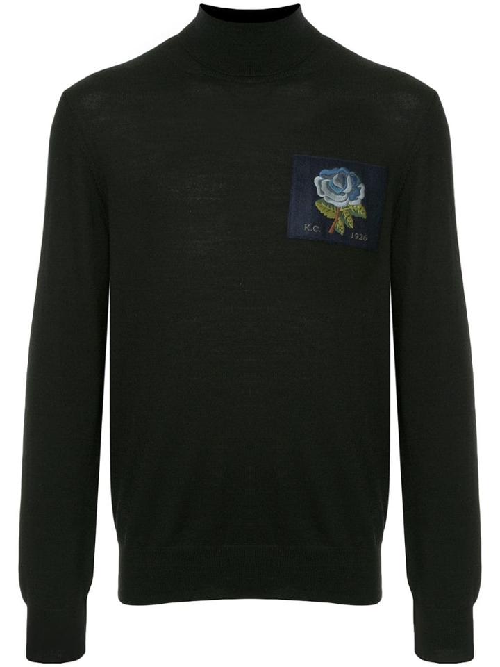 Kent & Curwen Rose Patch Knitted Sweatshirt - Black