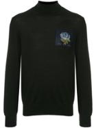 Kent & Curwen Rose Patch Knitted Sweatshirt - Black