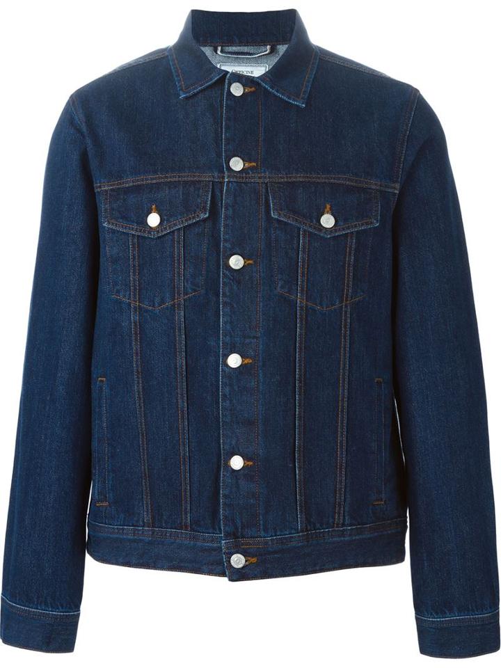 Officine Generale Buttoned Denim Jacket, Men's, Size: Large, Blue, Cotton