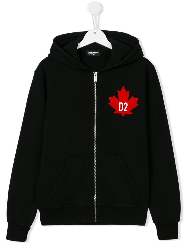 Dsquared2 Kids Logo Print Hoodie, Boy's, Size: 14 Yrs, Black