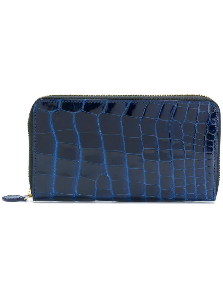 Jason Briggs Crocodile Effect Continental Wallet - Blue