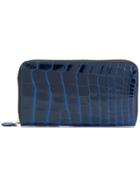Jason Briggs Crocodile Effect Continental Wallet - Blue