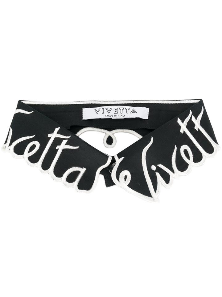 Vivetta Branded Bib Collar - Black