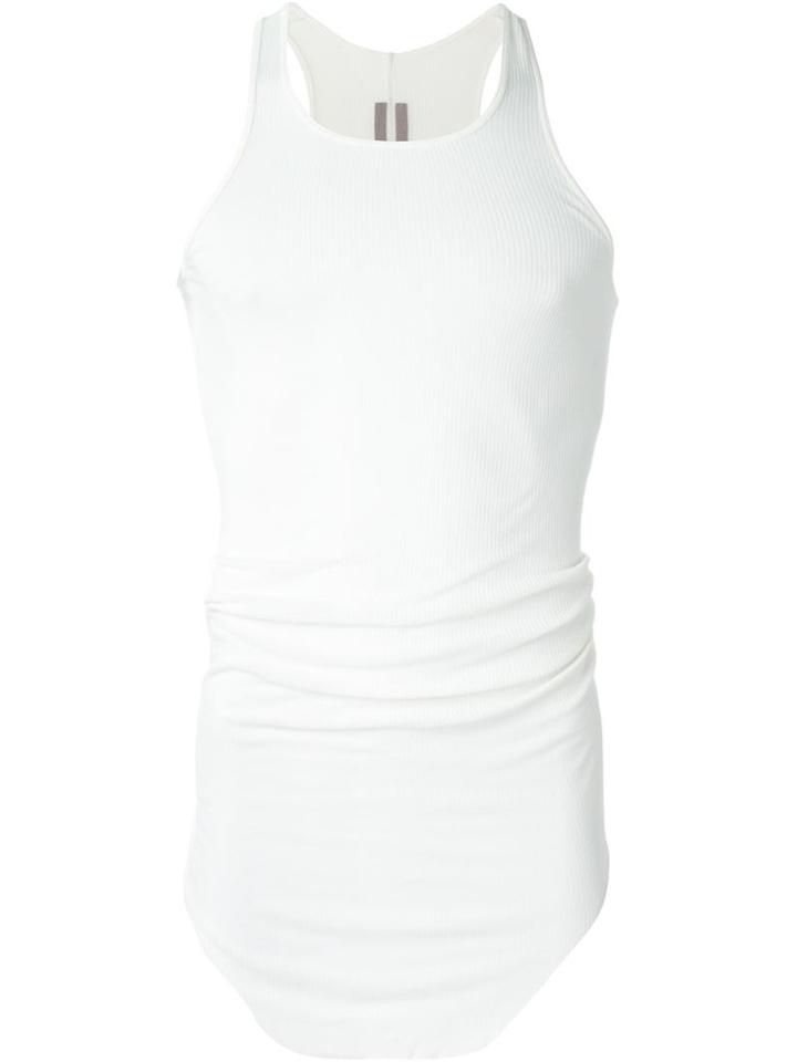 Rick Owens Curved Hem Tank Top, Men's, Size: S, White, Viscose/silk