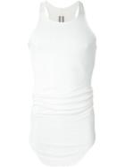 Rick Owens Curved Hem Tank Top, Men's, Size: S, White, Viscose/silk