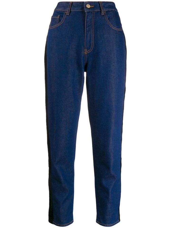 Just Cavalli Velvet Trim Jeans - Blue