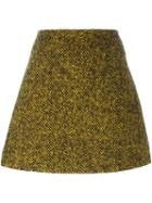 Marni Herringbone A-line Skirt, Women's, Size: 40, Black, Silk/nylon/mohair/virgin Wool