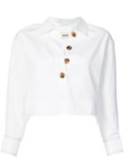 Khaite - Button Up Cropped Top - Women - Cotton - M, White, Cotton