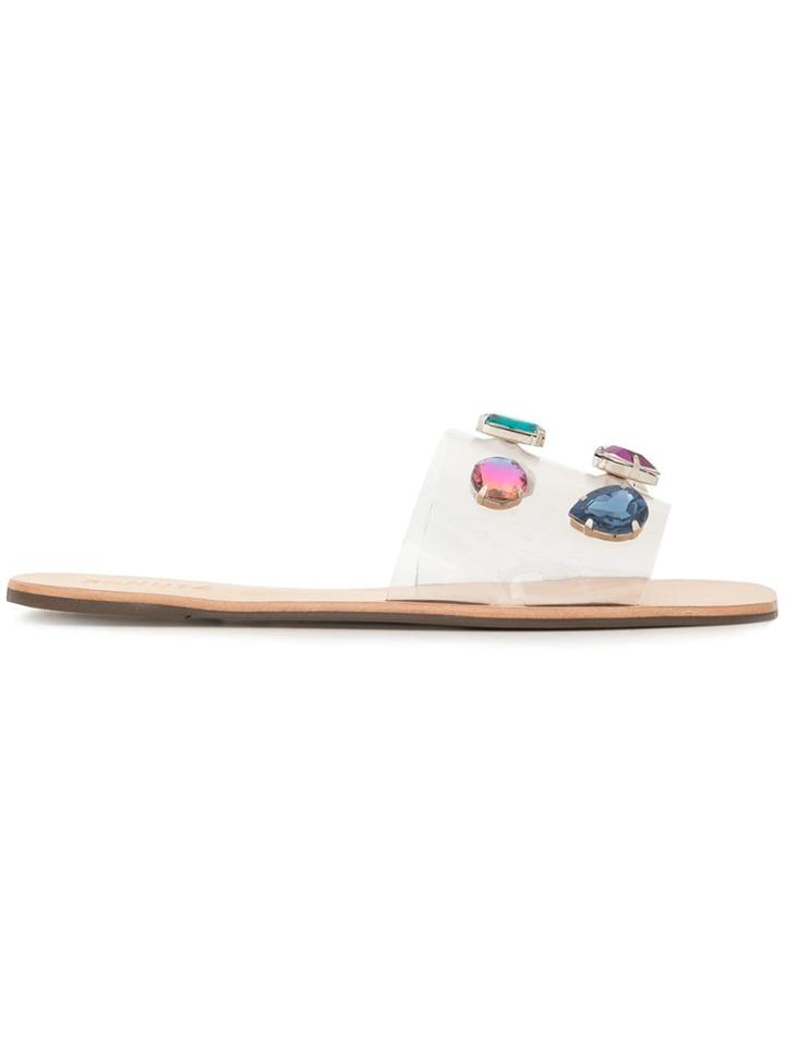 Schutz Maxi Stones Slides - Do Not Use - Beige