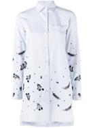 Valentino Appliquéd Pinstriped Shirt, Women's, Size: 38, Blue, Cotton/polyester