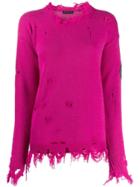 Etro Distressed Knit Jumper - Pink