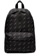 Balenciaga Black Diagonal Logo Print Backpack
