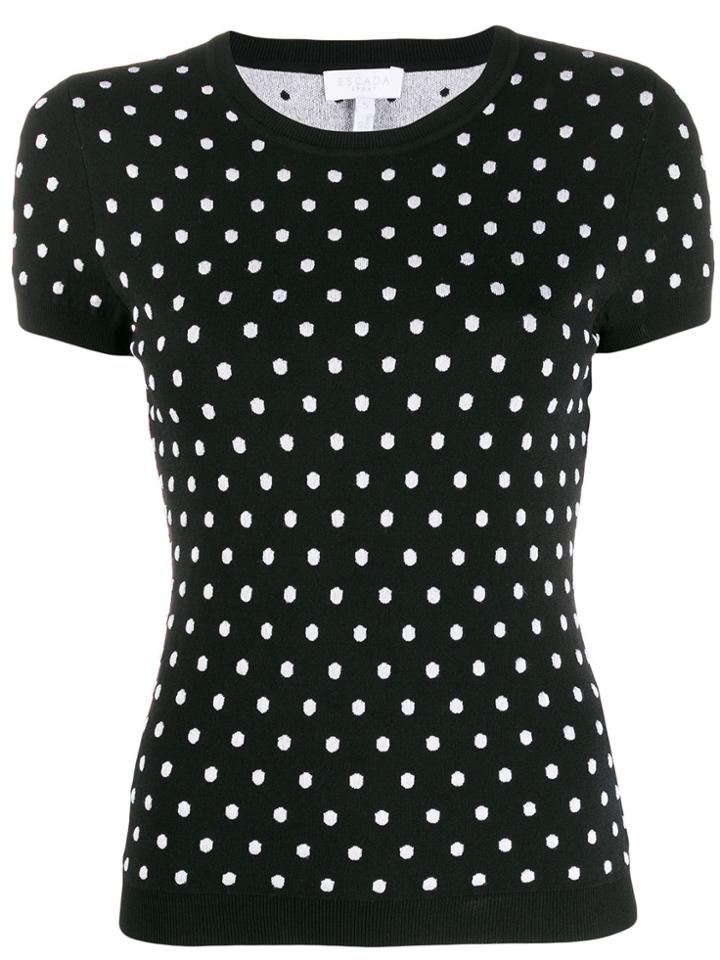 Escada Sport Polka-dot Knit Top - Black