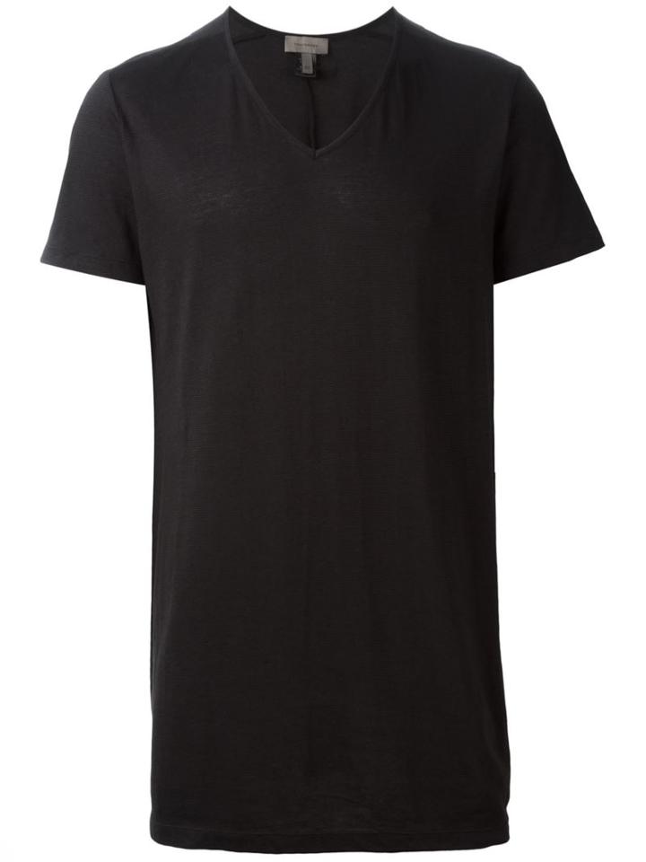 Tony Cohen V-neck T-shirt, Men's, Size: 52, Black, Viscose/linen/flax