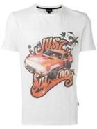 Just Cavalli Car Print T-shirt, Men's, Size: Xl, White, Cotton