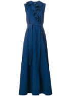 A.p.c. Long Denim Ruffle Dress - Blue