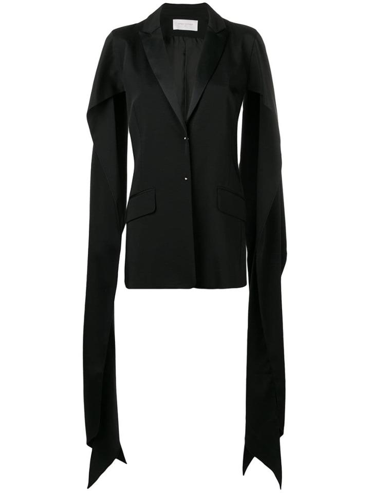 Esteban Cortazar Draped Slit Sleeve Blazer - Black