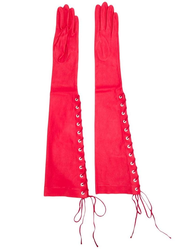Unravel Project Long Lace-up Gloves - Red