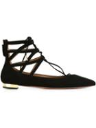 Aquazzura Belgravia Ballerinas, Women's, Size: 41, Black, Suede/leather