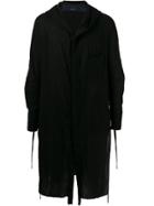 Ziggy Chen Draped Cardigan Coat - Black