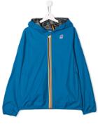 K Way Kids Logo Patch Rain Jacket - Blue