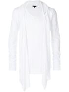 Unconditional Hooded Waistcoat Drape Sweatshirt - White