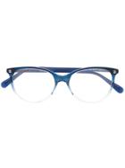 Gucci Eyewear Gradient Effect Round Frame Glasses - Blue