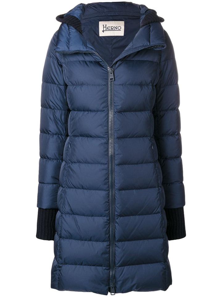 Herno Padded Elongated Coat - Blue