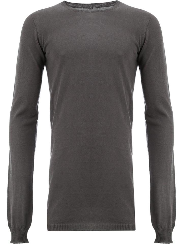 Rick Owens Long Slim Fit Sweater - Grey