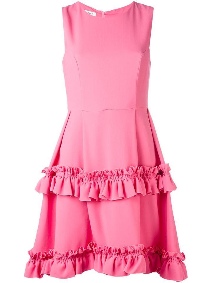 Dondup Ruffled Dress, Women's, Size: 40, Pink/purple, Viscose/acetate/spandex/elastane/cupro