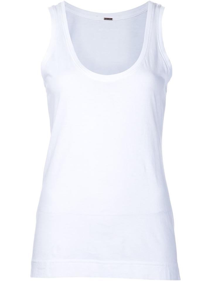 Adam Lippes Scoop Neck Tank Top, Women's, Size: Medium, White, Cotton