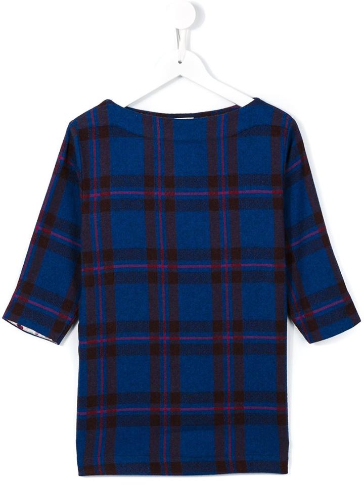 Bellerose Kids Checked Dress, Toddler Girl's, Size: 4 Yrs, Blue